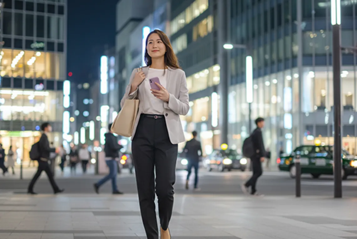 仕事帰りでも通いやすい夜間の通院イメージ